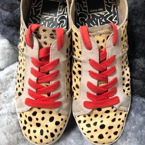 Dolce Vita Azalea Calf Hair Leopard Sneaker